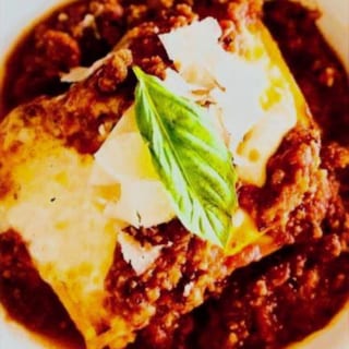 Pasta of WK white lasagna w spinach and portobello